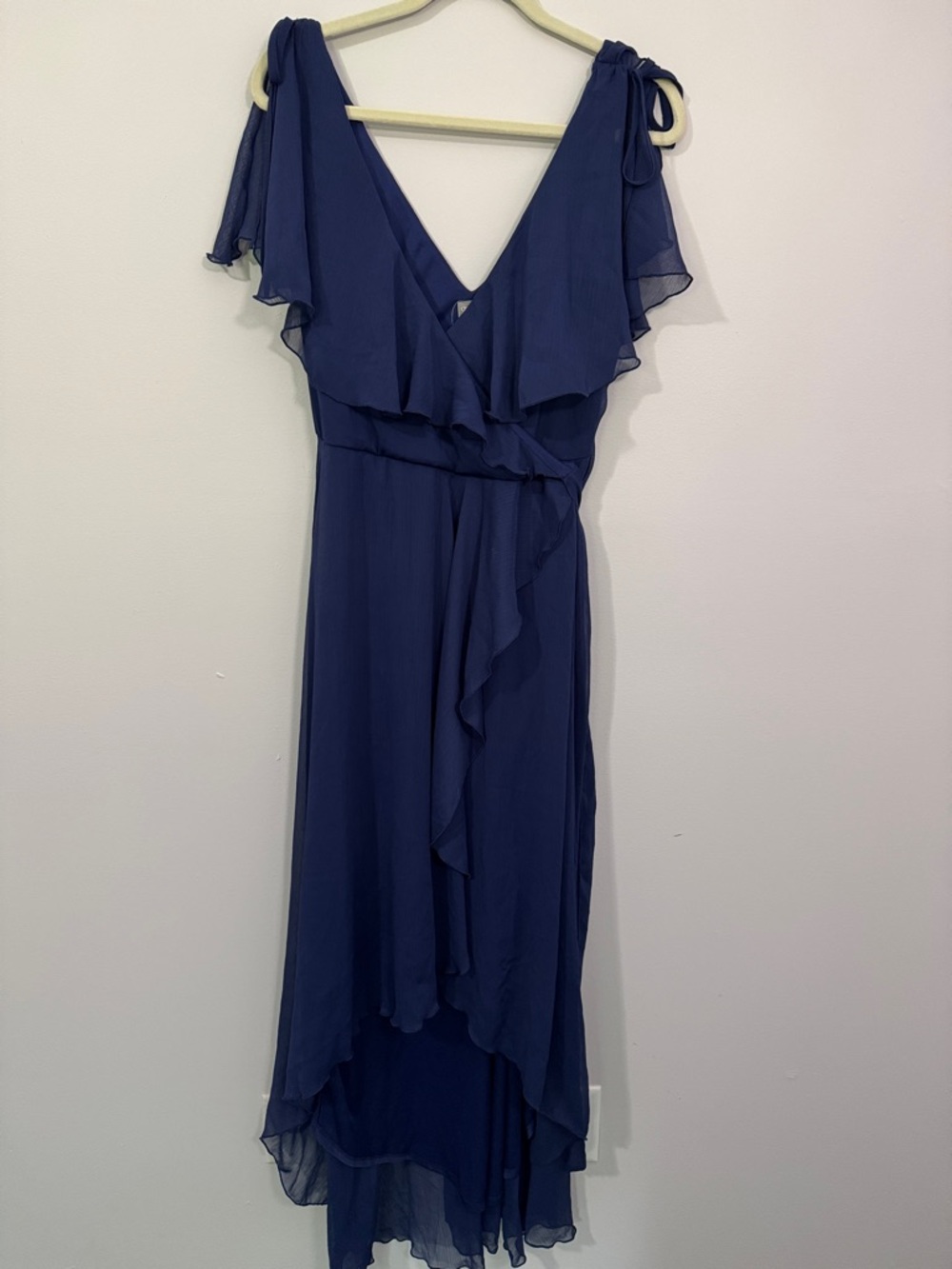 ASOS NWT Navy Ruffle Wrap Maxi Dress
